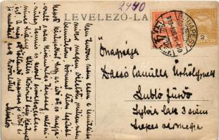 1908 Budapesti hordárok, rakodók. photo (szakadás / tear)