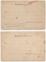 Kocsibérlés külvárosi lovastanyán. Magyar Imre (Budapest) felvételei - 2 db régi fotó képeslap / 2 p...