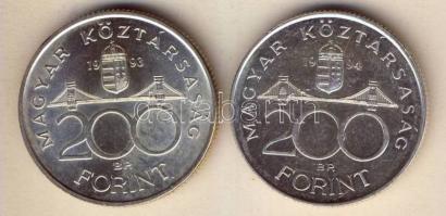 1993-94. 200Ft Ag "MNB" + "Deák" T:BU,2