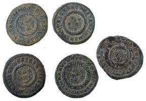Római Birodalom / I. vagy II. Constantinus ~320-340. Follis bronz (5db: Siscia, Thesszaloniki, Herac...