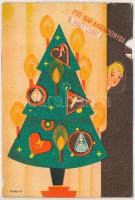 Mit kap karácsonyra .... ? Karácsonyi mechanikus forgó üdvözlőlap / Christmas greeting, mechanical p...