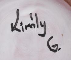 Király Gábor: Retro váza. Kopott, jelzett, m: 23,5 cm