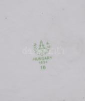 3 darab Hollóházi és Aquincum tálka, hamuzó + Aquincum kisváza, jelzett, kopott