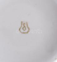 Drasche virágmintás bonbonier, matricás, jelzett, hibátlan, d: 11 cm