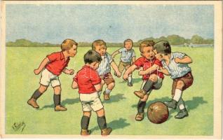 Boys playing football, football match. B.K.W.I. 401-3. s: K. Feiertag