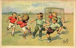Boys playing football, football match. B.K.W.I. 401-5. s: K. Feiertag