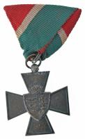 1940. "Nemzetvédelmi Kereszt" ezüstözött bronz kitüntetés mellszalagon T:XF,VF patina, kopott ezüstözés Hungary 1940. "National Defense Cross" silver plated bronze decoration on ribbon C:XF,VF patina, worn silver plating NMK 442.