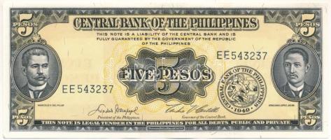 Fülöp-szigetek 1949. 5P T:UNC  Philippines 1949. 5 Pesos C:UNC  Krause 135