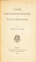 Trefort Ágoston: Emlékbeszédek és tanulmányok. (Bp.),1887, Franklin. Átkötött félvászon kötés, jó ál...