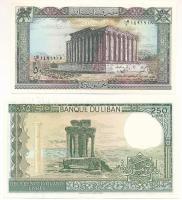 Libanon 1988. 50L + 1986-1988. 250L T:UNC Lebanon 1988. 50 Livres + 1986-1988. 250 Livres C:UNC  Krause 65.d, 67.e