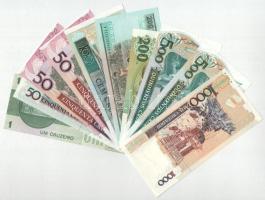 Brazília 10db-os bankjegy tétel 1C - 1000C közötti névértékek T:UNC,AU
Brasil 10pcs of banknotes lo...