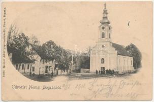 1901 Boksánbánya, Németbogsán, Deutsch-Bogsan, Bocsa; templom. Rosner Adolf kiadása / church (fl)