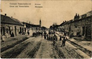 1910 Kevevára, Temeskubin, Kovin; Fő utca, üzletek. Batka Sándor felvétele / Hauptgasse / main street, shops (fl)