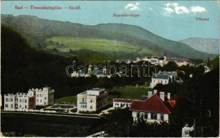 1918 Trencsénteplic, Trencianske Teplice; nyaralók völgye. Wertheim Zsigmond kiadása / Villental / villas + "Vöröskereszt kórház Tr. T." (EK)