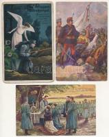 7 db RÉGI első világháborús katonai képeslap / 7 pre-1945 WWI K.u.K. military art postcards