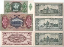 6db-os jó állapotú pengő bankjegy tétel, benne 1930. 100P, 1936. 10P, 1946. 100.000.000MP (3x), 1946...