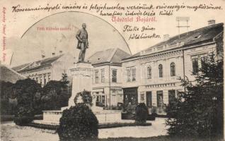 Baja Tóth Kálmán szobrával és gyógyszertárral (Rb)