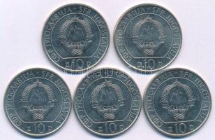Jugoszlávia 1983. 10D Ni-sárgaréz "Sutjeskai csata 40. évfordulója" (5x) T:AU Yugoslavia 1...