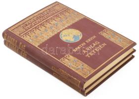 Baktay Ervin (1890-1963): A világ tetején. I-II. köt. Kőrösi Csoma Sándor nyomdokain Nyugati Tibetbe. Magyar Földrajzi Társaság Könyvtára. Bp., é.n. [cca 1930 után], Lampel R. (Wodianer F. és Fiai), 1 t.+144 p.+17 t.; 145-312 p.+13 t. Harmadik kiadás. Kiadói aranyozott, festett egészvászon sorozatkötésben, jó állapotban, a borítón kopással.