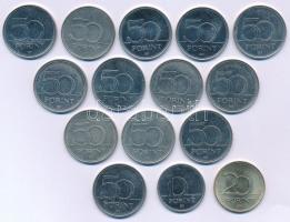 2004-2021. 50Ft Cu-Ni (13xklf) forgalmi emlékpénz + 2020. 10Ft Cu-Ni "Tisztelet a hősöknek"...