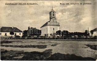 1907 Felsőszeli, Felső-Szeli, Horné Saliby; Római katolikus templom és plébánia. Kóvári S. fényképész / Catholic church and parish (fl)