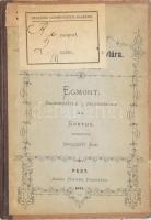 Goethe: Egmont. Szomorújáték 5 felvonásban. Ford.: Szigligeti Ede. A Nemzeti Színház könyvtára. Pest, 1871, Pfeifer Ferdinánd, (Hornyánszky Viktor-ny.), 48 p. Első magyar kiadás. Átkötött félvászon-kötésben, az elülső borítón az eredeti elülső papírborítóval, régi volt könyvtári példány.