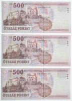 2013. 500Ft (6x) sorszámkövetők "ED 6404895 - ED 6404900" T:UNC,AU