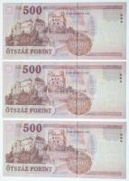 2013. 500Ft (3x) sorszámkövetők "EC 2362939 - EC 2362941" T:UNC