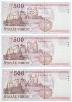 2013. 500Ft (18x) egyugrásos sorszámkövetők "EB 4393470 - EB 4393488" az "EB 4393473&...