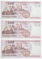 2013. 500Ft (18x) egyugrásos sorszámkövetők "EB 4393470 - EB 4393488" az "EB 4393473&...