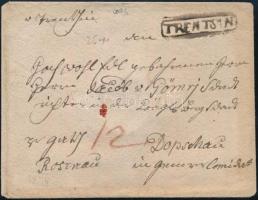 1820 Portós levél TRENTSIN - Dobschau