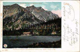 1902 Tátra, Magas-Tátra, Vysoké Tatry; Poprádi-tó a Majláth-menedékházzal. Feitzinger Ede 1902/12. Auto-Chrom 266. / Popper See mit der Majlath Hütte / lake, rest house (EK)