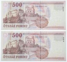 2011. 500Ft (4x) sorszámkövetők "EB 0390041 - EB 0390044" T:UNC,AU