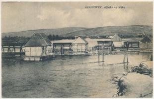 Galgóc, Frasták, Hlohovec; Mlynky na Váhu / hajómalom a Vágon / Váh river with floating ship mills (boat mills) (EK)