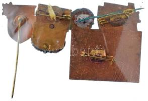 Románia 5db-os zománcozott fém jelvénytétel, közte "Vajdahunyad", "Brassó", &quo...