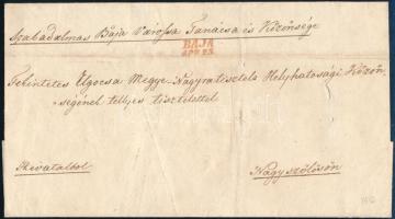 1848 Ex offo levél piros BAJA - Nagyszőlős