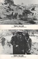 cca 1982 ,,Egész nap esik" című bolgár film jelenetei és szereplői, 6 db produkciós filmfotó (v...