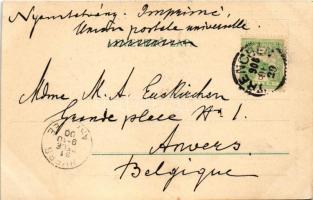 1900 Pöstyén, Piestany; Ferenc József fürdő / Das Franz Josephs-Bad / spa, bathhouse s: Bruck Miksa ...