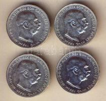 Ausztria 1912-1915. 1K Ag 4 klf db T:2+,2