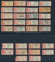 ~1910-1950 70 db postaügynökségi ajánlási ragjegy 4 stecklapon