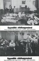 cca 1979 ,,Egymillió zöldhagymával" című román bűnügyi bohózat jelenetei és szereplői, 8 db produkciós filmfotó (vitrinfotó, lobbyfotó) nyomdatechnikával sokszorosítva kartonpapírra, egyoldalas nyomással, a használatból eredő (esetleges) kisebb hibákkal, 18x24 cm