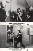 cca 1969 ,,Két csengetés között" című szovjet film jelenetei és szereplői, 17 db vintage produkciós filmfotó (vitrinfotó, lobbyfotó) ezüst zselatinos fotópapíron, a használatból eredő (esetleges) kisebb hibákkal, 18x24 cm