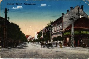 Szatmárnémeti, Szatmár, Satu Mare; Rákóczi utca, Beer Miklós üzlete / street view, shop (EK)