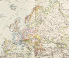 cca 1890 Stieler's Schul-Atlas. 72. Auflage. Vollständig neu bearbeitet von Dr. Hermann Berghau...