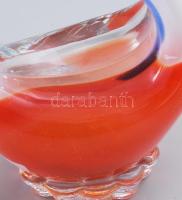 Cseh színezett üveg liba és kacsa asztaldísz. Anyagában színezett kézzel formázott üveg, jelzés nélk...