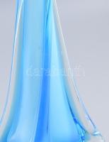 Zöld és kék kétrétegű szálváza. Jelzés nélkül, pattogzással, m: 20-30 cm