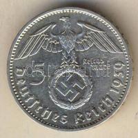 Német 3. Birodalom 1939F 5M Ag "Hindenburg" nagy k. k.-tel T:2