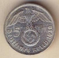 Német 3. Birodalom 1938E 5M Ag "Hindenburg" nagy k. k.-tel T:2-