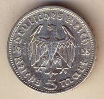 Német 3. Birodalom 1935E 5M Ag "Hindenburg" T:2-
