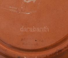 Karcagi madármintás falitál, jelzett, kis kopással, d: 32 cm